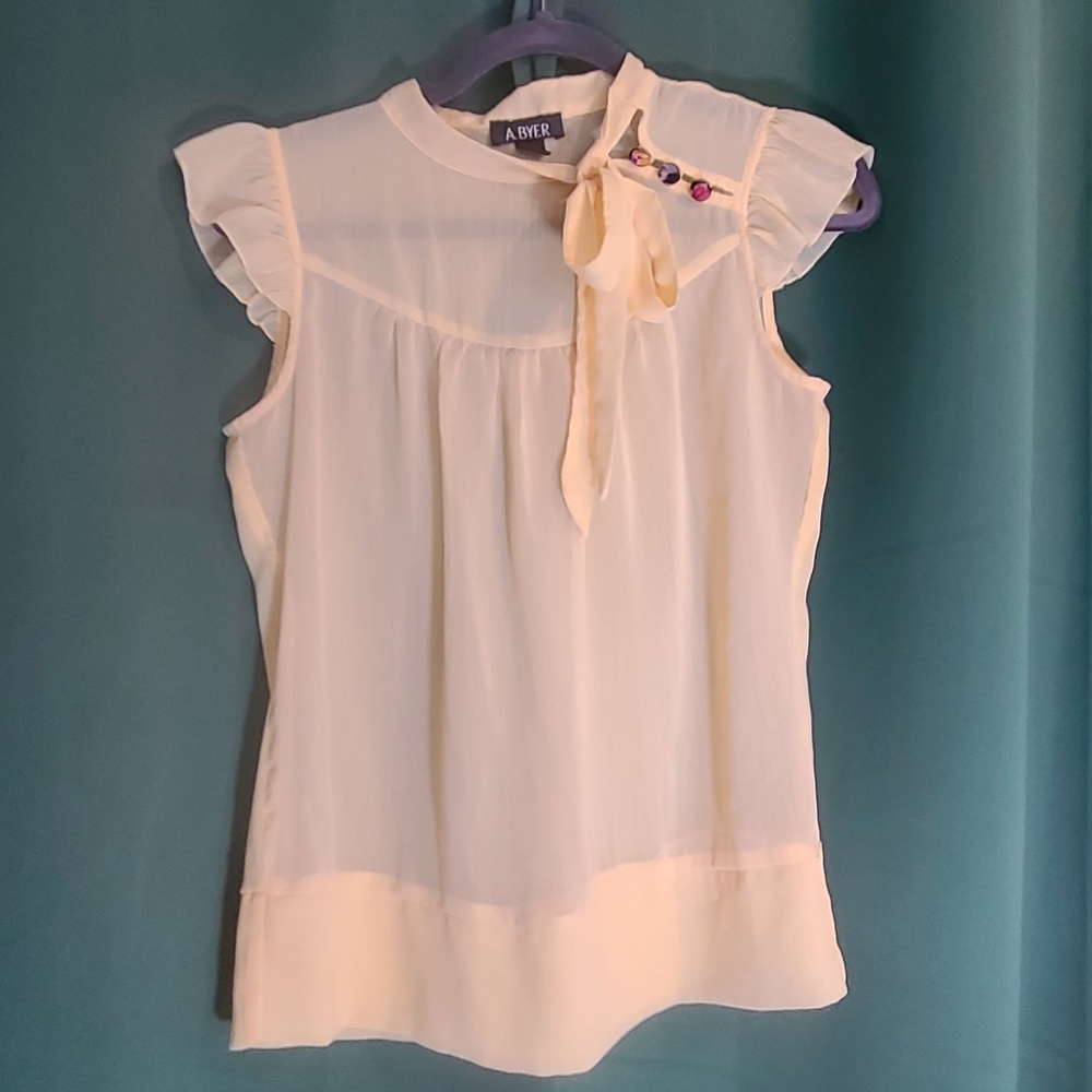 Unique sheer yellow blouse